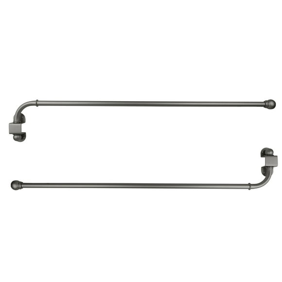 Urbanest 1/2” Adjustable Wall Mounted Swing Arm Rods, 14"-24", Pewter