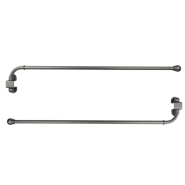 Urbanest 1/2” Adjustable Wall Mounted Swing Arm Rods, 14"-24", Pewter