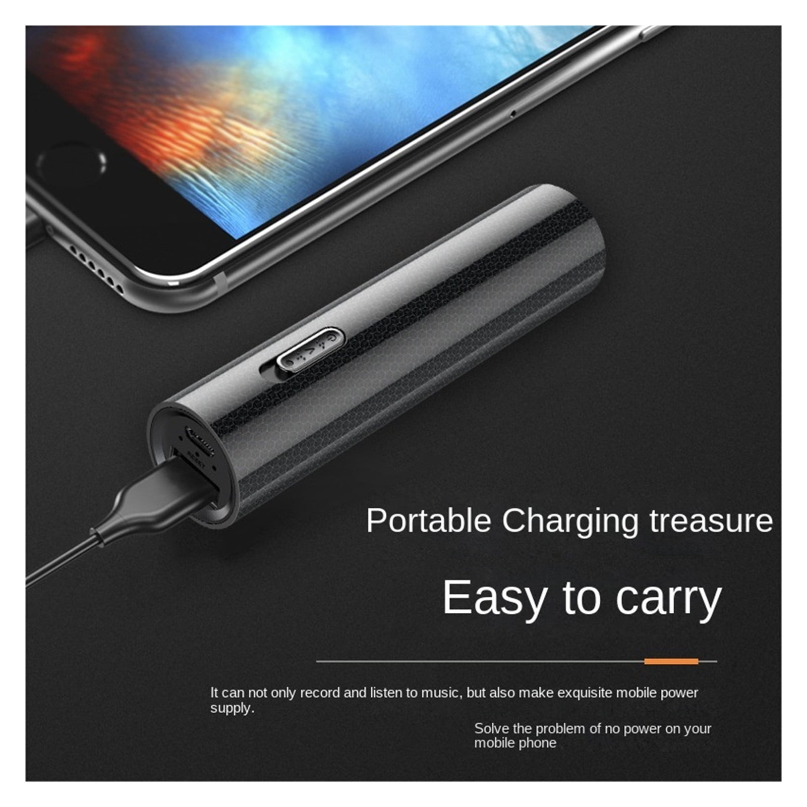 Activated Recorder Long Standby Noise Reduce Voice Controlled Record Power Bank Dictaphone ,Excellent Sound Quality
