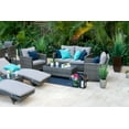 thumbnail image 4 of Bari 16-Piece Wicker Combination Furniture for Patio Outdoor Combination Loveseat Sofa Set, Eight-Seat Dining Set, and Chaise Lounge Set (16-Piece, Mixed Gray), 4 of 11