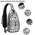 thumbnail image 3 of Vintage Artistic Sling Backpack Tribal Lightweight Bag for Short Outdoor Trips, 3 of 6