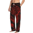 thumbnail image 6 of Salouo Red Dragon On Black Print Pajama Pants for Men, Lounge Pants Elastic Waistband Casual Men's sleepwear Loungewear Sleep Pajama Pant -XX-Large, 6 of 7