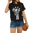 thumbnail image 2 of Giraffe Print Graphic Short Sleeve T-Shirt Plus Size Women Tops, 2 of 5