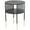 Black Open Grid Frame Solid Geometric Round 17" x 17" x 21", variant on DecMode 47" x 32" Black Metal Mesh Side Panel 1 Shelf Console Table with Open Center Storage, 1-Piece