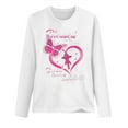 thumbnail image 4 of Pounoo Breast Cancer Survivor Long Sleeve Shirts for Women Cute Crewneck Butterfly Ribbon Tshirt Funny Clothing Items, 4 of 4