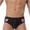 Black, variant on Men's Solid Color Zipper Low Rise Briefs Quick Dry Breathable Swim Intimate Underwear for Summer Wear