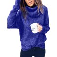 thumbnail image 1 of UKAP Suéteres de punto para mujer, suéter de cuello alto, jersey de manga larga, Jersey holgado, Tops de Color sólido, 1 of 2