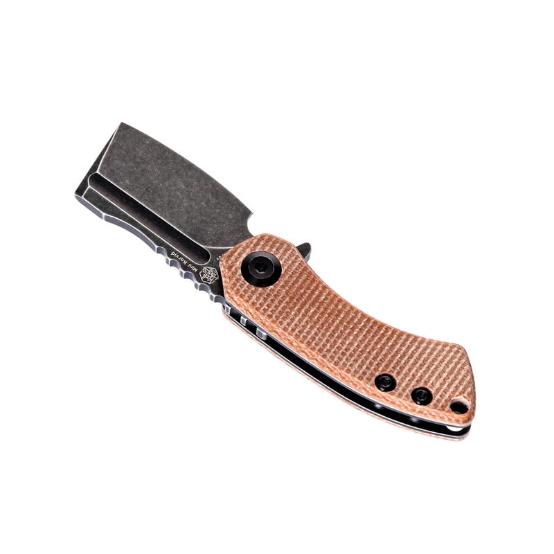 Kansept Mini Korvid Folding Pocket Knife 1.45'' 154CM Blade,Brown Micarta Handle,T3030A5