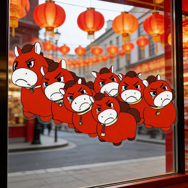 Spring Festival Crying Horse Antistatic Sticker Removable Waterproof Antistatic Sticker