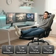 thumbnail image 4 of CELTOSS Black Office Gaming Chair with Footrest & Lumbar Support, Ergonomic Adjustable Computer Chair with Swivel Seat & Headrest, 4 of 13