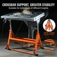thumbnail image 4 of KFFKFF Welding Table 30" x 20", 400lbs Capacity, Steel Workbench with Wheels, Foldable Design, 1.1" Slots, Adjustable Height, Tilt Angles, and Retractable Rails, 4 of 9