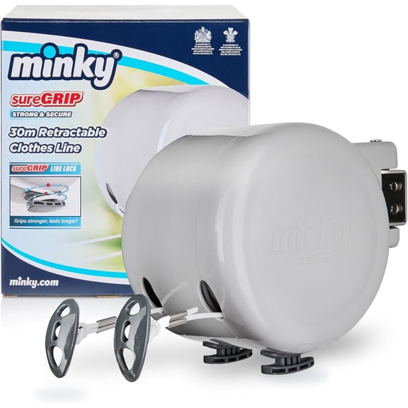 Homecare Outdoor Retractable Dual Clothesline - Heavy Duty PVC Coated Line - Energy and Space Saving Removable Laundry Drying Line - 2 x 49 Feet