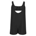 thumbnail image 4 of XFYSSS Women's Fashion Short One-Piece With Chest Pads Solid Color Loose Sleeveless Shoulder Strap Overalls Wide Leg Jumpsuit Overalls Shorts Overalls, 4 of 6
