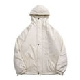 thumbnail image 5 of Herrnalise Men Casual Solid Fashion Tooling Warm Thick Zipper Closure Button Coat White, 5 of 7