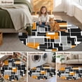 thumbnail image 5 of Burnt Orange Black Geometric Round Area Rug 8Ft Washable Large Circle Rugs for Living Room Dorm, Modern Color Block Abstract Non-Slip Carpet Floor Mats Indoor Outdoor Carpet Runner Home Decor, 5 of 8