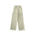 thumbnail image 6 of MKOSPLRT Girls' Cargo Parachute Pants with Pocket 6-16 Years High Elastic Waist Ruched Knee Wide Leg Pants Solid Athletic Jogger Pants, 6 of 6