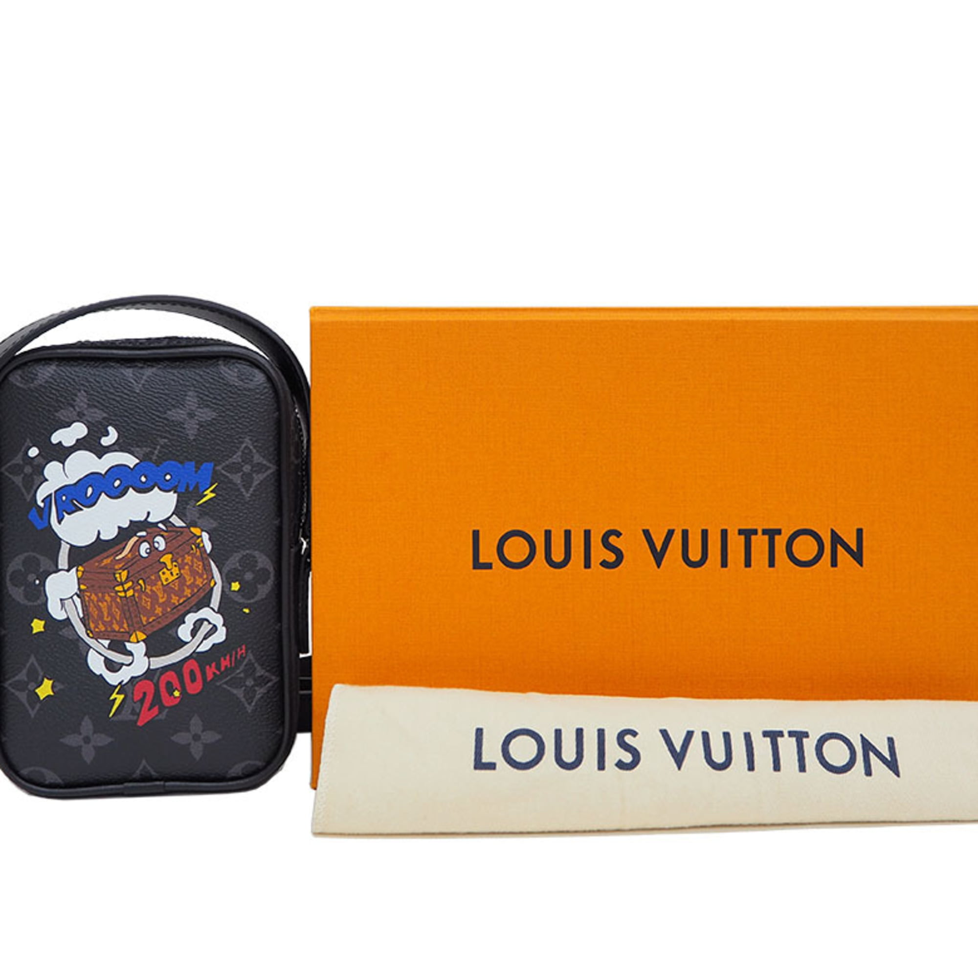LOUIS VUITTON Louis Vuitton Monogram Eclipse Danube PPM Trunk Print Black  M45928 Men's Shoulder Bag