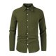 thumbnail image 1 of Men's Loose Cotton Linen Solid Color Lapel Long Sleeve Casual Cotton Linen Shirt TopL, 1 of 3