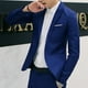thumbnail image 2 of ALSLIAO Nuevo Traje Casual Entallado Formal de Un Botón para Hombre Blazer Chaqueta Abrigo Tops Azul M, 2 of 8