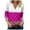 Hot Pink 1, variant on Womens 3/4 Sleeve T-Shirt Tops V-Neck Casual Striped Print Color Block Loose Trendy Fall Tunic Blouse Tops,Purple 1,2XL
