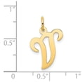 thumbnail image 4 of Diamond2Deal 14K Pendentif Initiale en Or Jaune Lettre V pour Femmes, 4 of 6