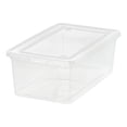 thumbnail image 3 of IRIS USA Caja de almacenamiento transparente de 6 cuartos, contenedor apilable de plástico sin BPA con tapa, contenedores para organizar zapatos y estantes de armario, herramientas para profesores de, 3 of 5