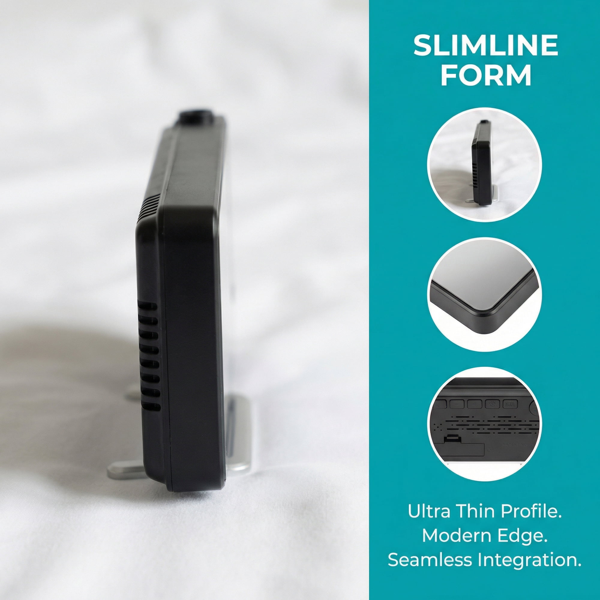 Unique Bargains Digital Dual Alarm Clock with A 180° Rotating Projector 7.5" x 1" x 2.8"