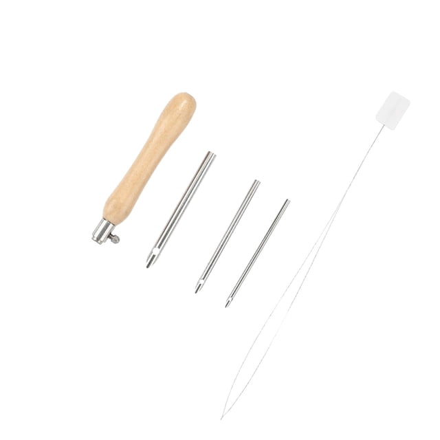 Punch Pin Adjustable Portable Poke Pin for DIY Craft Embroidery Rug Tapestry 9cm with 3 Heads