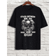 thumbnail image 1 of [Digital Skeleton Pattern T-shirt] Stylish Design Men's 3D Digital Skeleton Pattern and Letter Print Crew Neck and Short Sleeve T-shirt, Stylish and Casual Tops For Summer outdoors Wear, 1 of 7