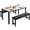 White + Black, variant on UHOMEPRO Dining Table Set for 4, Faux Marble Kitchen Table with 1 Table and 2 Black Velvet Cushion Benches, Dining Room Set for Small Spaces