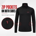 thumbnail image 2 of Rocky Men’s Quarter Zip Pullover, Lightweight Stretch Athletic 1/4 Zip Golf Sweater and Workout Sweatshirt, Long Sleeve Thermal Shirt with Zip Pocket for Men, Black, Large, 2 of 8