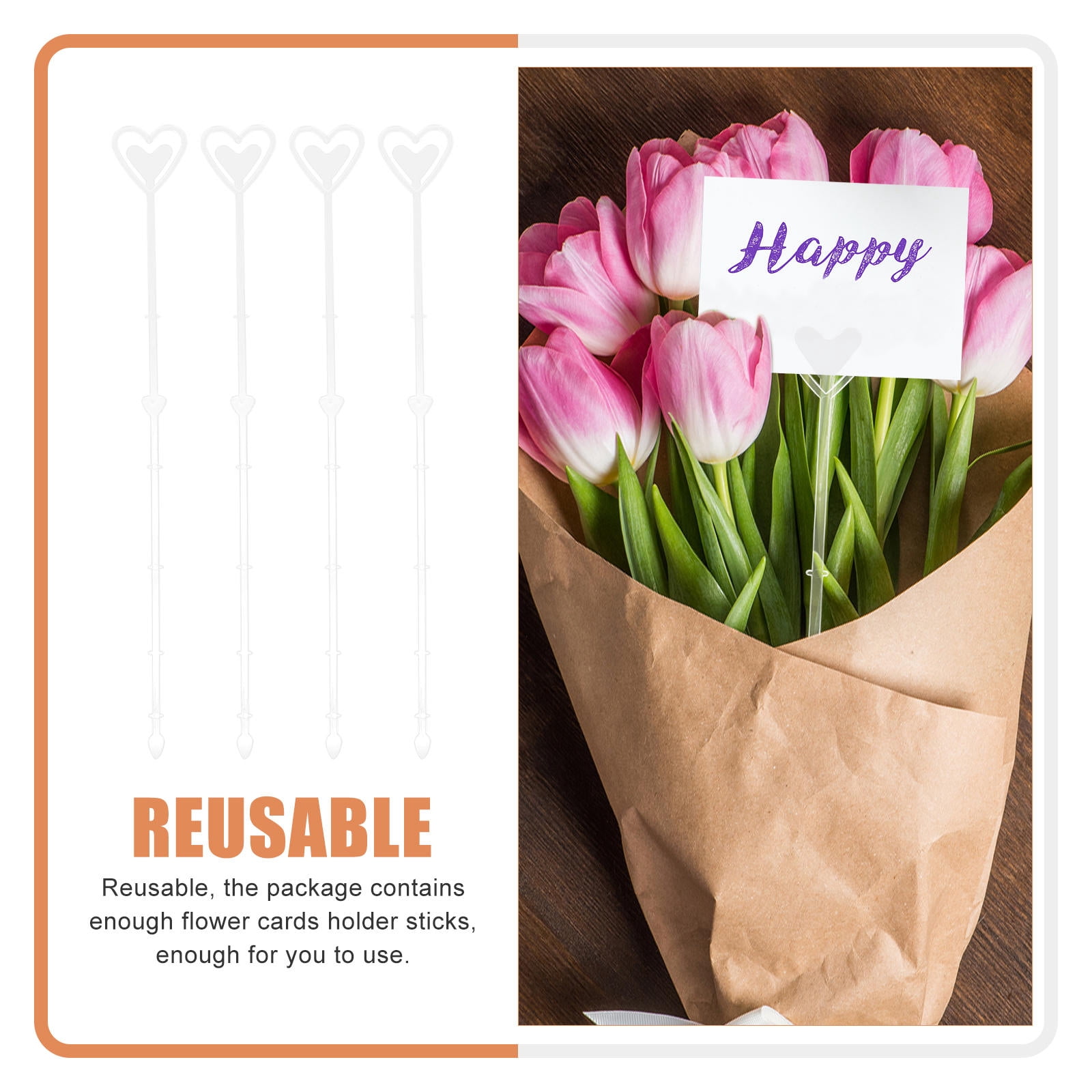 Worgeous Floral Picks for Arrangements Card Holders Plastic White Smooth and Durable 160pcs