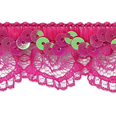 Scalloped Sequin - Expo 5 yards of Iridescent Sequin & Scallop Ruffle Stretch Trim