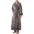 thumbnail image 6 of YFNNUP Womens and Mens 2024 Winter Fleece Robes Solid Long Sleeve Bath-Robe Thicken Warm Robe Soft Pockets Nightgown with Belt, 6 of 6