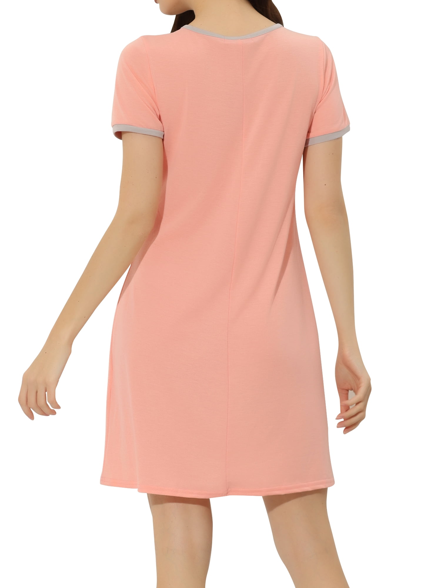 Unique Bargains Women's Sleepwear Pajama Dress Strtechy with Pockets Lounge Nightgown