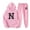 Pink, variant on JURANMO Fashion 2 Piece Outfits for Women, Casual Holiday Printed Jogging Suits Lightweight Hoodie Sweatsuits Jogger Tracksuits Long Sleeve Hooded Pullovers Sweatpants Matching Sets Pink S
