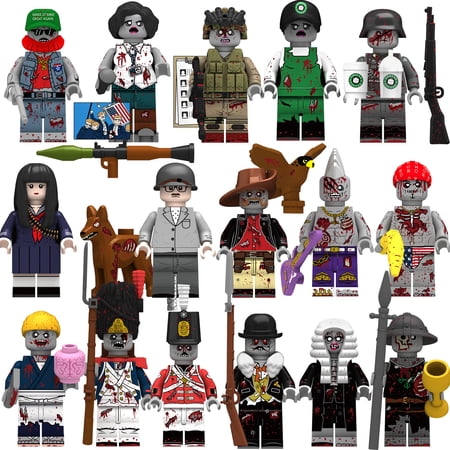 16 PCS Zombies Minifigures Building Blocks Toys for Kids Birthday Gift
