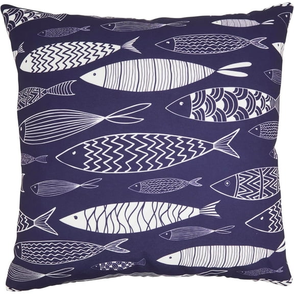 Whimsical School of Fish Outdoor Pillow with Poly Fill