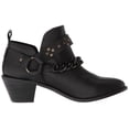 thumbnail image 4 of Kelsi Dagger Karma Black Leather Pull-On Pointed Toe Western Upper Ankle Bootie (BLACK, 6), 4 of 6