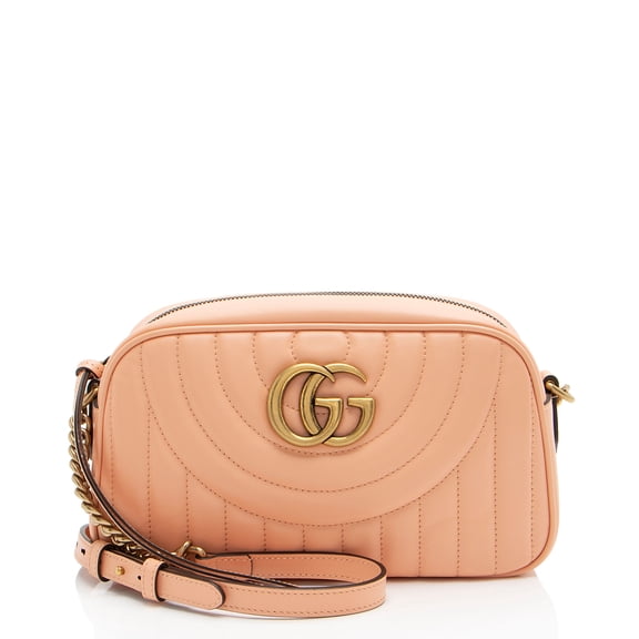 Pre-Owned Gucci Matelasse Leather GG Marmont Vertical Ring Small Camera Bag