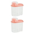 thumbnail image 4 of Moyic Dispensador de cereales de plástico, contenedor de almacenamiento, cocina delgada, comida seca, caja de de arroz Rosado 1.9L 2piezas, 4 of 6