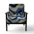 thumbnail image 4 of Designart « Flowing Vibrant Blue and Gold Art IV » Fauteuil d'Appoint Moderne Bleu Rembourré - Fauteuil Moderne pour Salon, 4 of 7