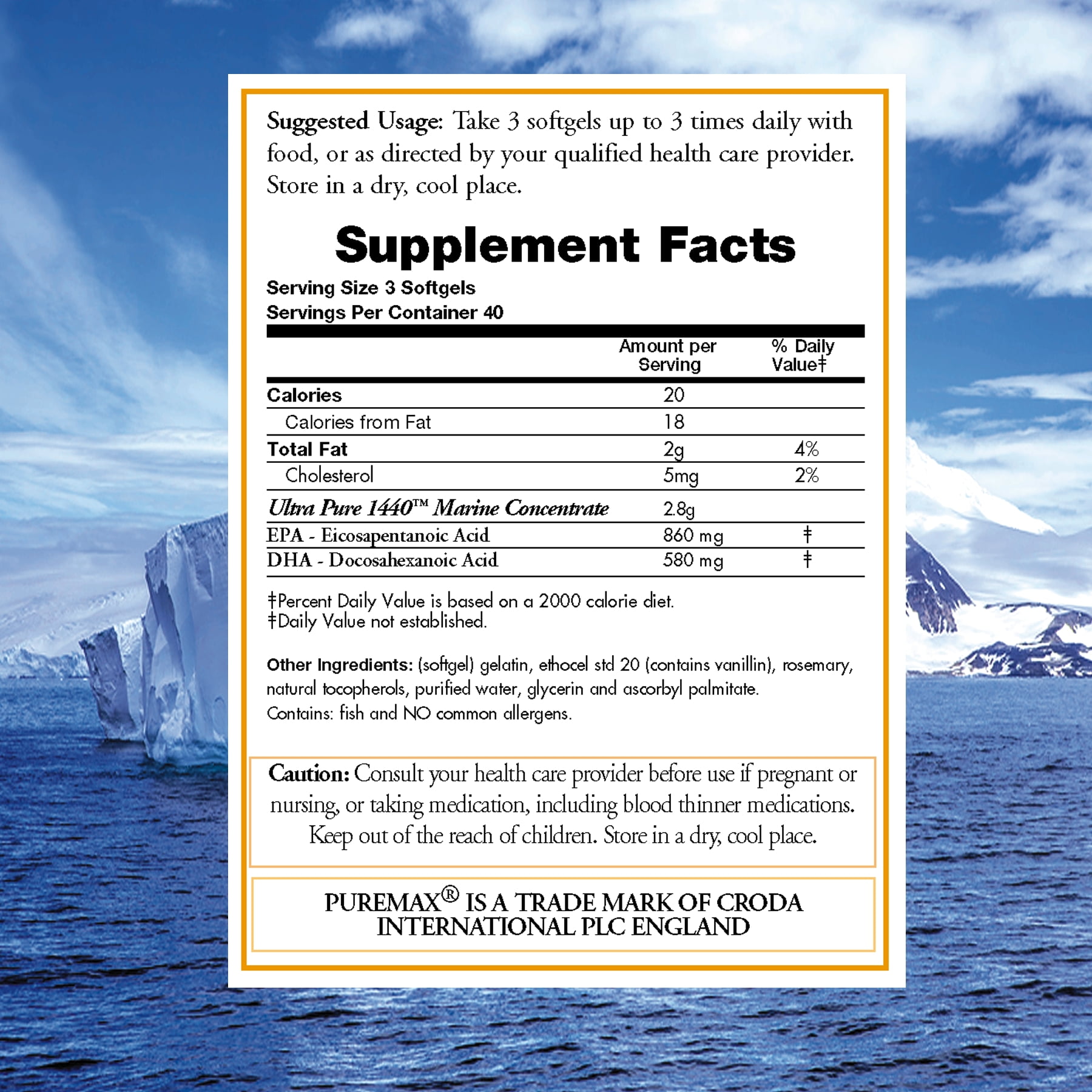 Natural Wild Omega 3 DPA Fish Oil Supplement by Doctors Nutra Nutraceuticals - 2,900 Milligrams Triple Strength Ultra Pure Concentrated, EPA-DPA-DHA, with no Fish-Tasting Burps - 30 Servings