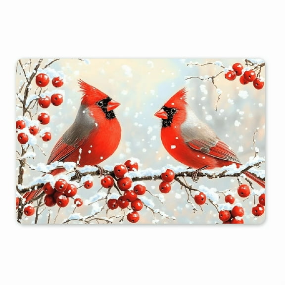 YNLLOOFD Christmas Cardinal Metal Tin Signs Vintage Wall Decor Funny Kitchen Sign Retro Room Decoration Winter Xmas Pine Branch Horizontal Wall Art Poster for Home Bar Garage Dorm Office Cubicle