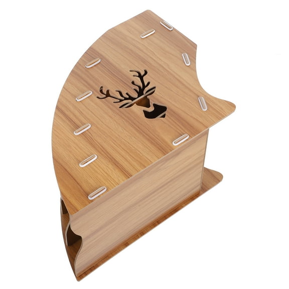 Wood Desktop Organizer for Documents and Mail Brown Multifunctional Folder Holder Fits Any Desk 7.8 x 4.3 x 6.1 inches