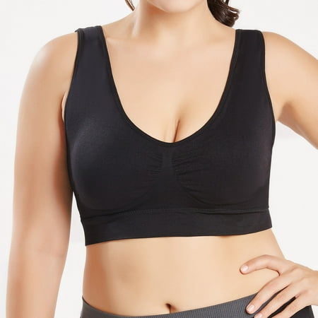 Levmjia Sports Bras For Women Plus Size Clearance Women Pure Color Plus Size Ultra-thin Large Bra Sports Bra Full Bra Cup Tops