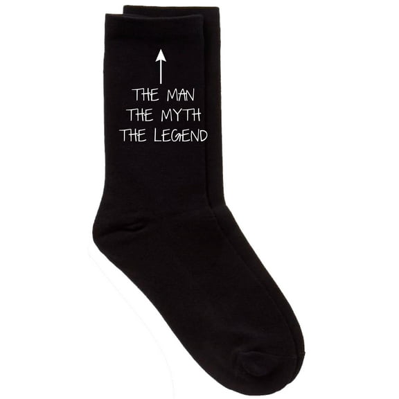 The Man The Myth The Legend Men's Black Calf Socks Fathers Day Dad Husband Boyfriend Present
