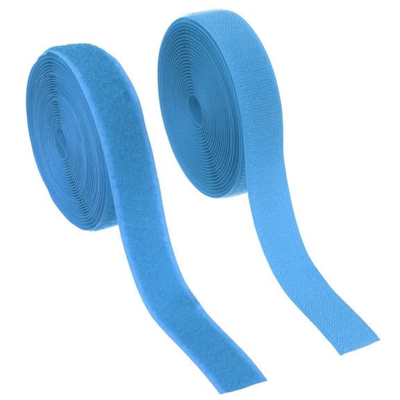 Uxcell Sew on Hook and Loop Tape, 1 Inch Width Non-Adhesive Back Nylon Fastener Strips 5 Yards - Blue
