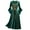 Green, variant on Fesfesfes Women's Plus Size Cool Patchwork Bandage Long Sleeve Robe Long Dress