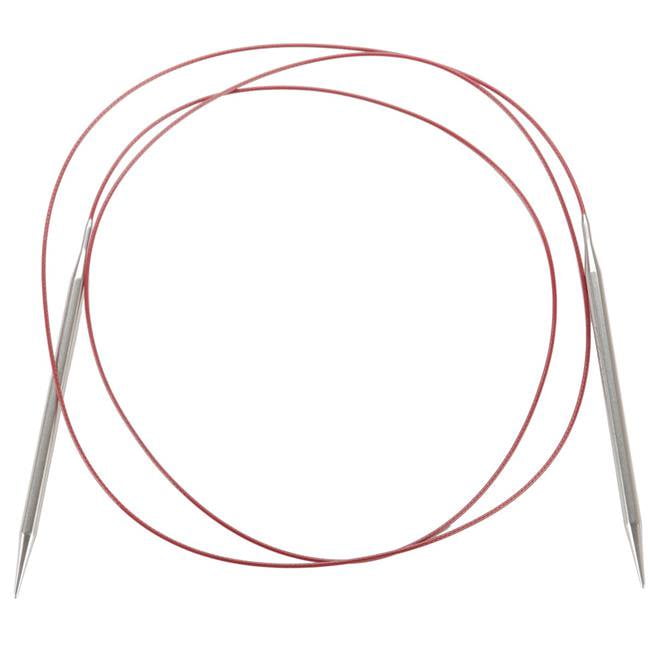 Red Lace Stainless Steel Circular Knitting Needles 60'-Size 9/5.5mm